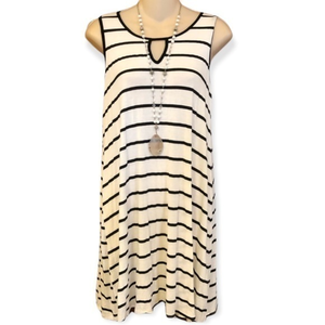 Espresso black and white sleeveless dress